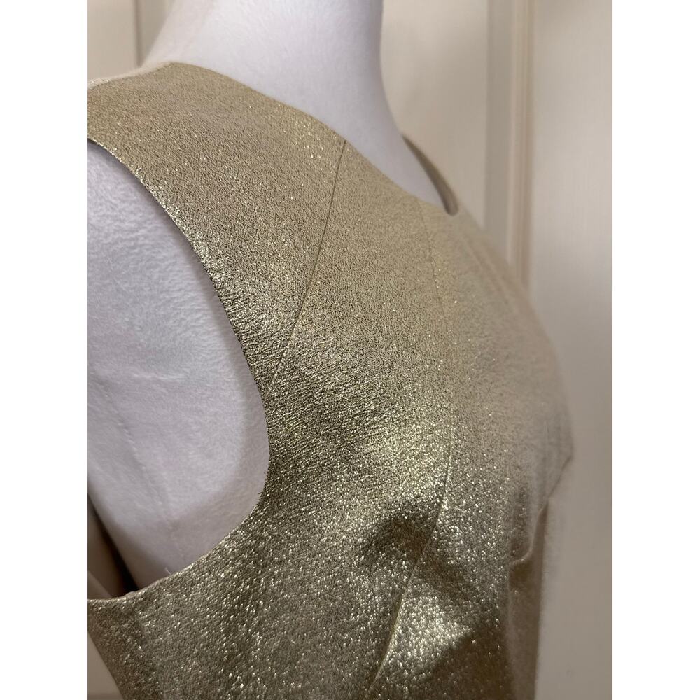 NWT Shoshanna Gold Metallic Sheath Dress Holiday Cocktail Party Size 8 - Picture 8 of 10